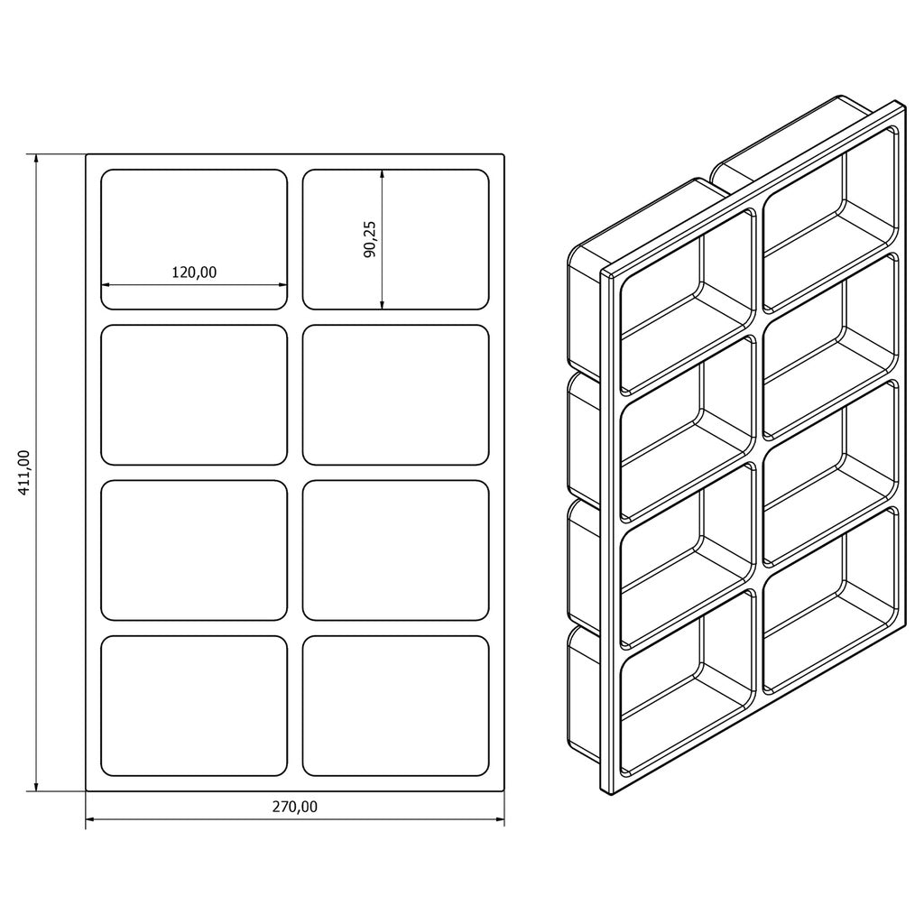 Lade organizer 8 vakken - Weldingshop