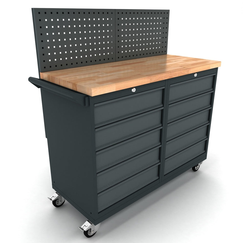 Verrijdbare werkbank 2x 5 laden kast incl. gereedschapswand EXPERT