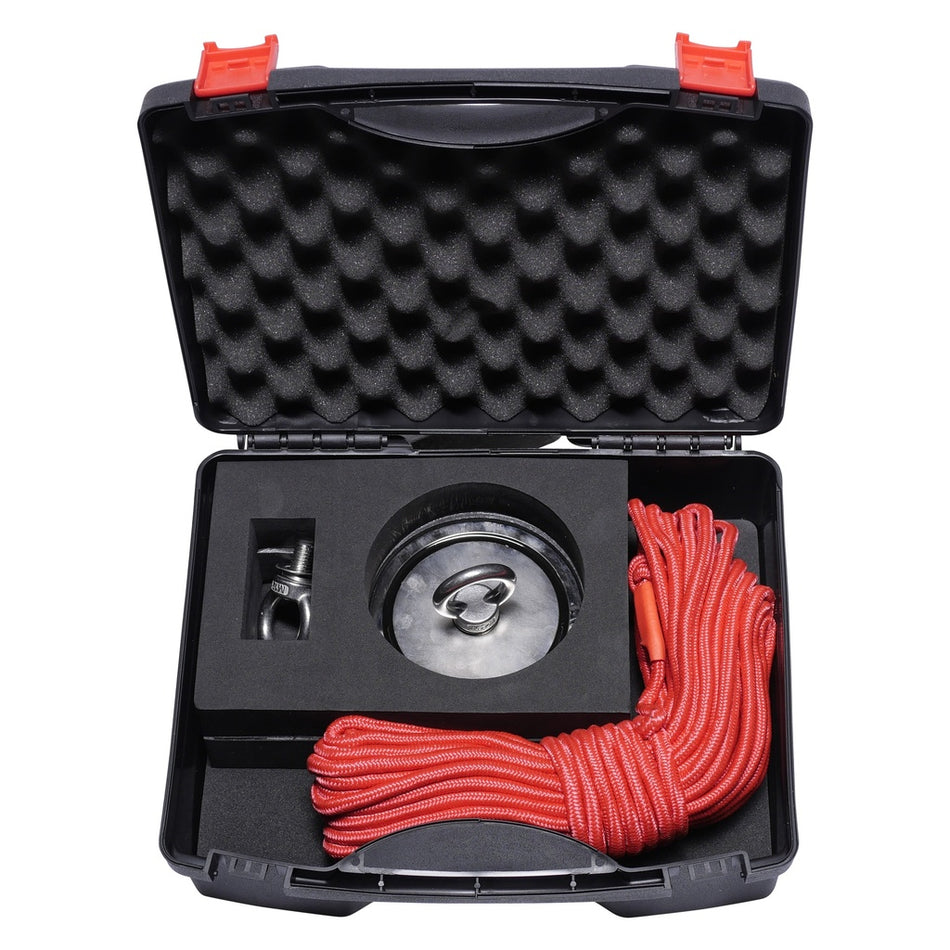 Vismagneet set 450kg inclusief touw, haak en opbergbox - Weldingshop