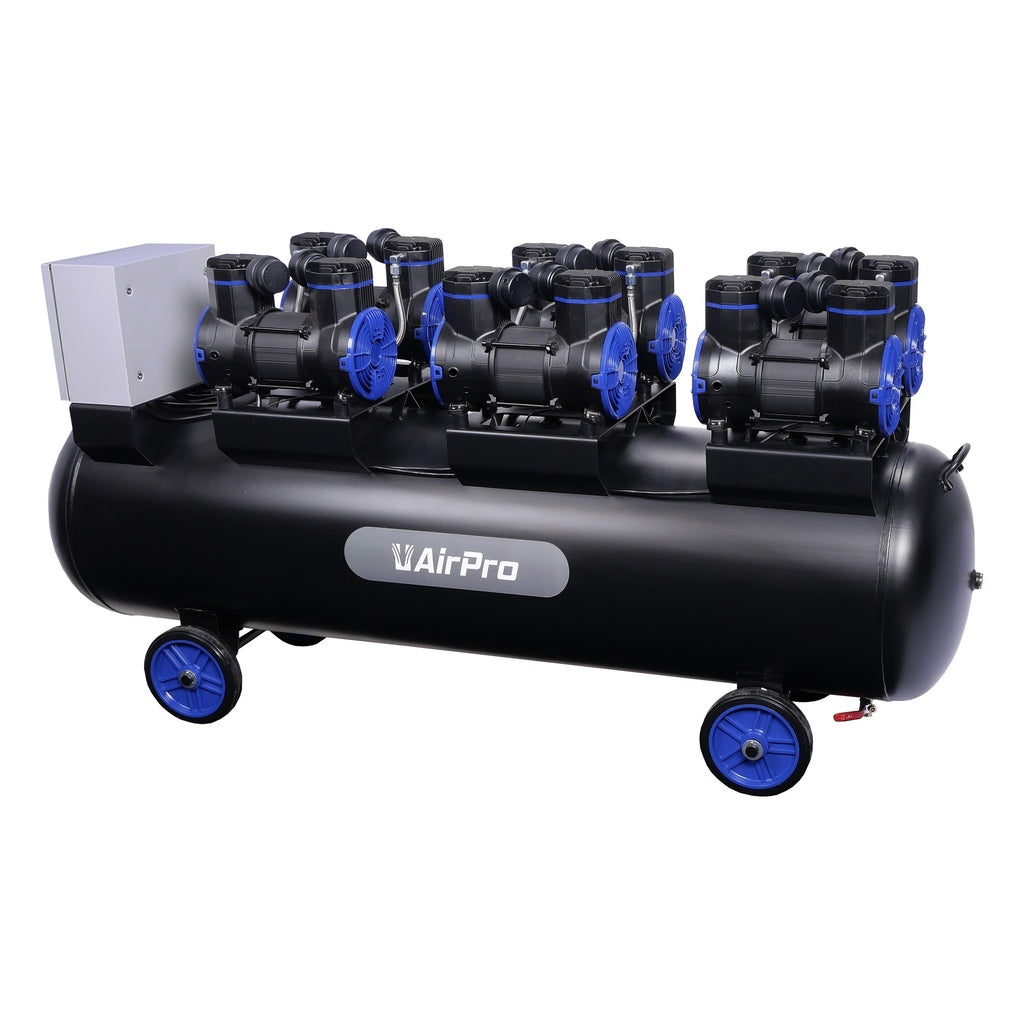 Compressor olievrij 6x2pk 280L tank 400V - Weldingshop