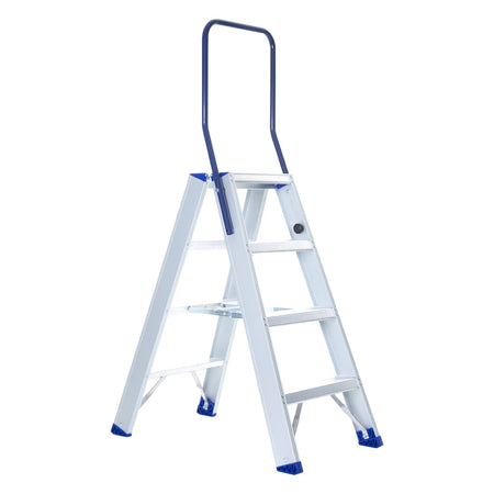 Aluminium dubbele trap 4 treden - Weldingshop