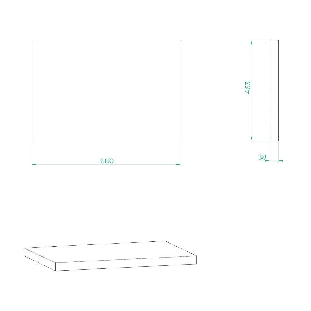 Werkblad massief hout 680 x 463 x 38mm STARX