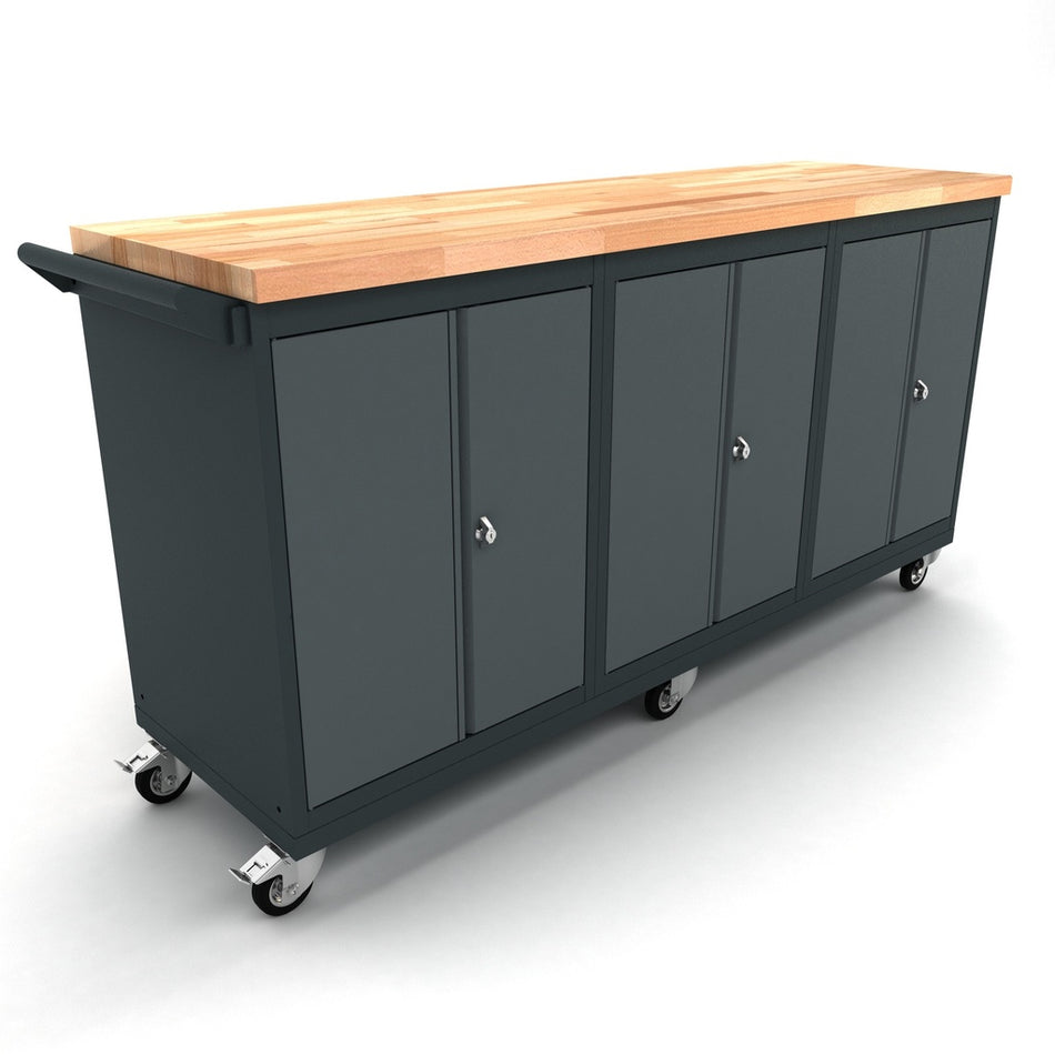 Verrijdbare werkbank 3x 2 deuren kast - Weldingshop