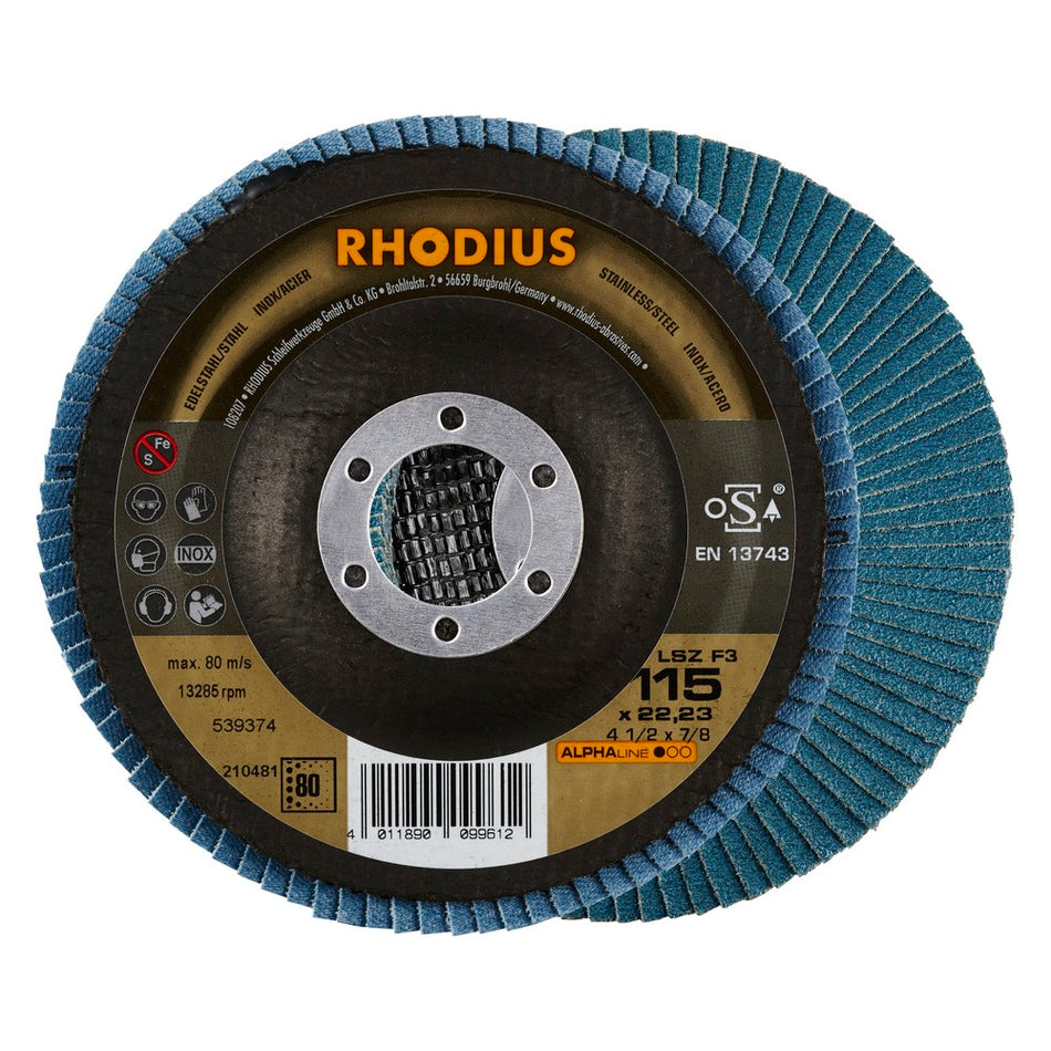 Lamellenschijf V conisch LSZ F3 115 x 22,23mm K80 - Weldingshop