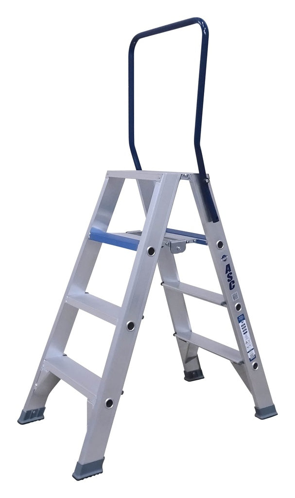 Aluminium dubbele trap 4 treden - Weldingshop