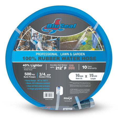 Bluseal Rubber waterslang 16mm x 15mtr - Weldingshop