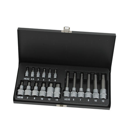 Inbusdoppenset 1/4'' 1/2'' 18 delig - Weldingshop