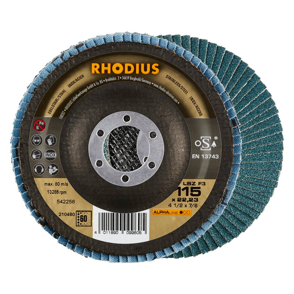 Lamellenschijf V conisch LSZ F3 115 x 22,23mm K60 10 stuks - Weldingshop