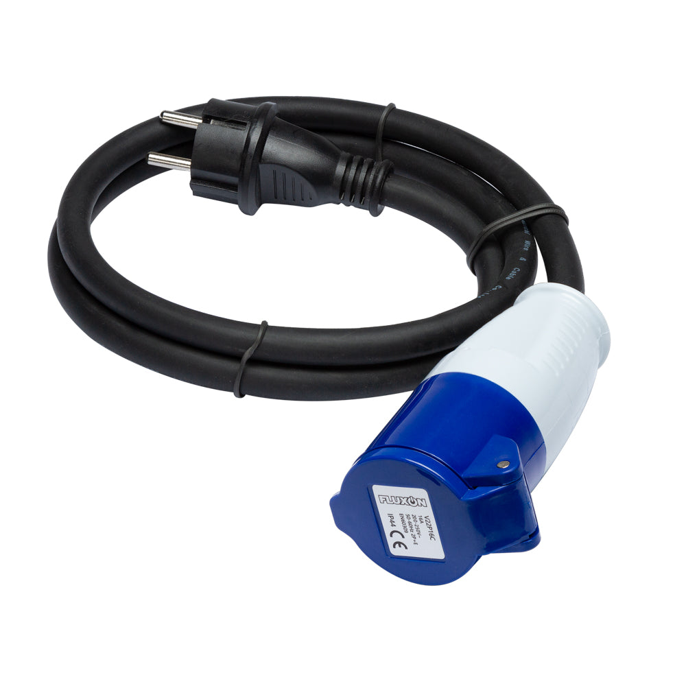 Verloopstekker 230V - 16A met 1m kabel - Weldingshop