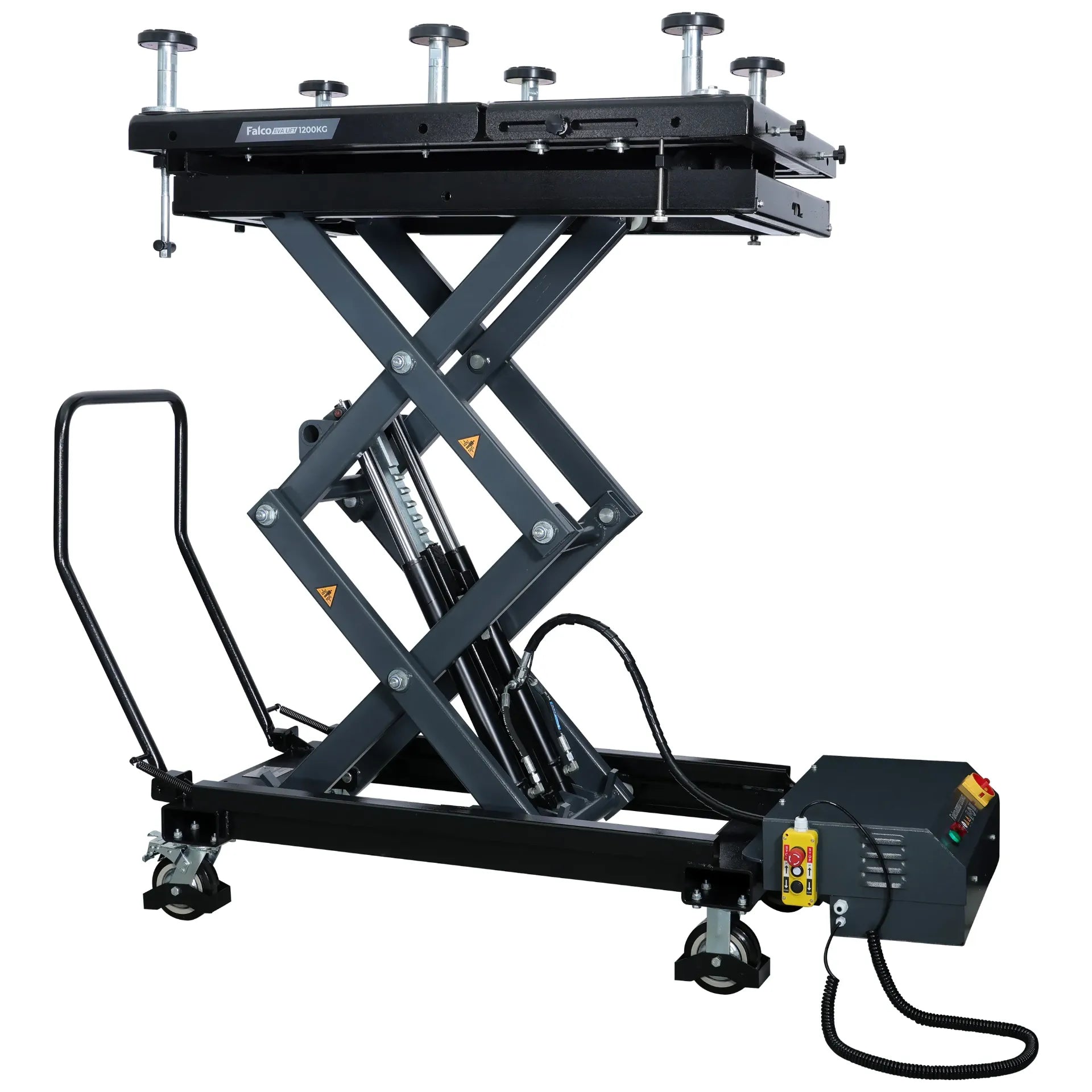 Mobiele schaarheftafel voor accupakketten motoren en versnellingsbakken 230V 1200kg