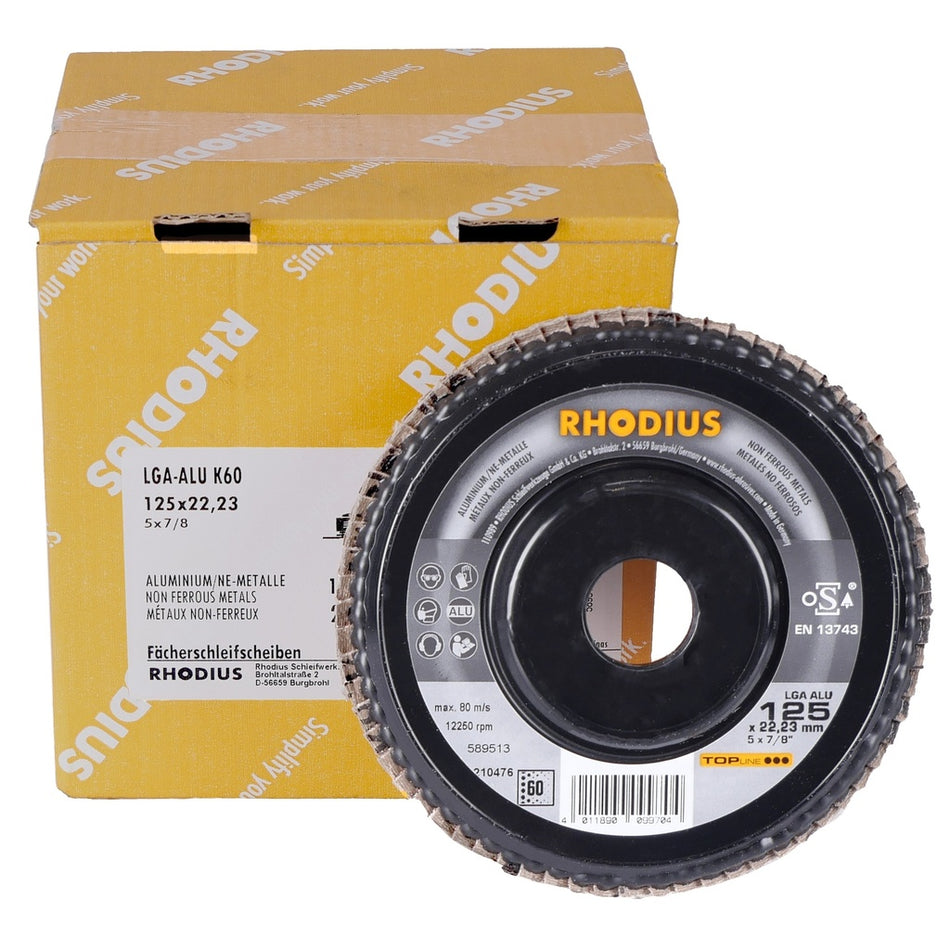 Lamellenschijf P vlak LGA ALU 125 x 22,23mm K60 10 stuks - Weldingshop