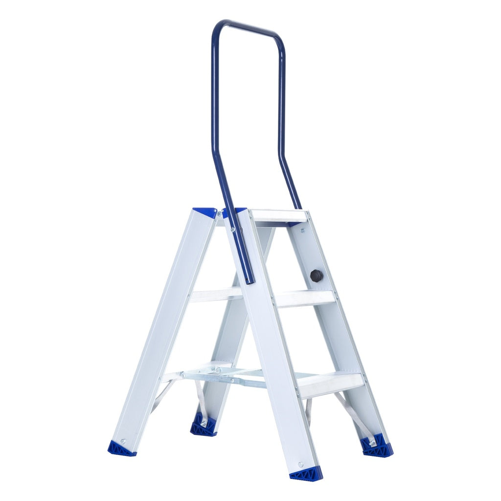 Aluminium dubbele trap 3 treden