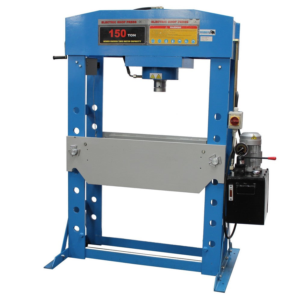 Werkplaatspers elektrisch met handlier 150 ton - Weldingshop