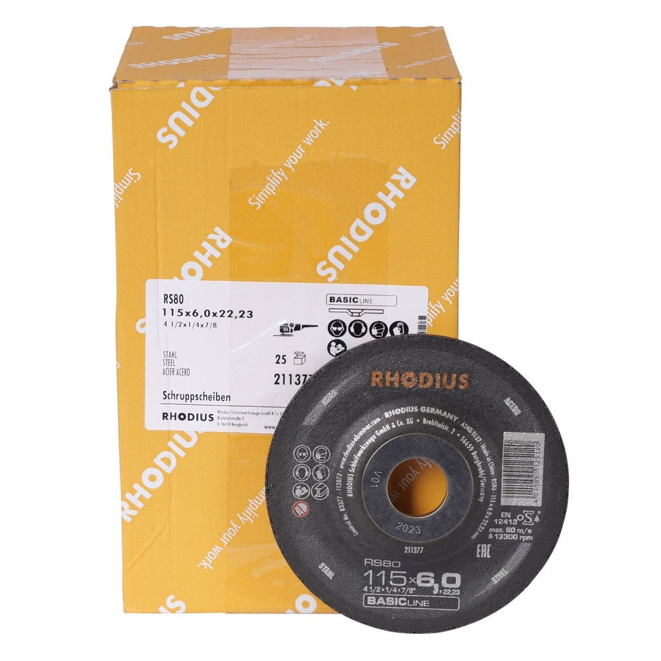 Afbraamschijf RS80 115 x 6,0 x 22,23mm 25 stuks - Weldingshop