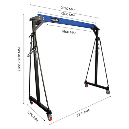 Mammuth mobiele portaalkraan 1 ton set - elektrische kabeltakel - Weldingshop
