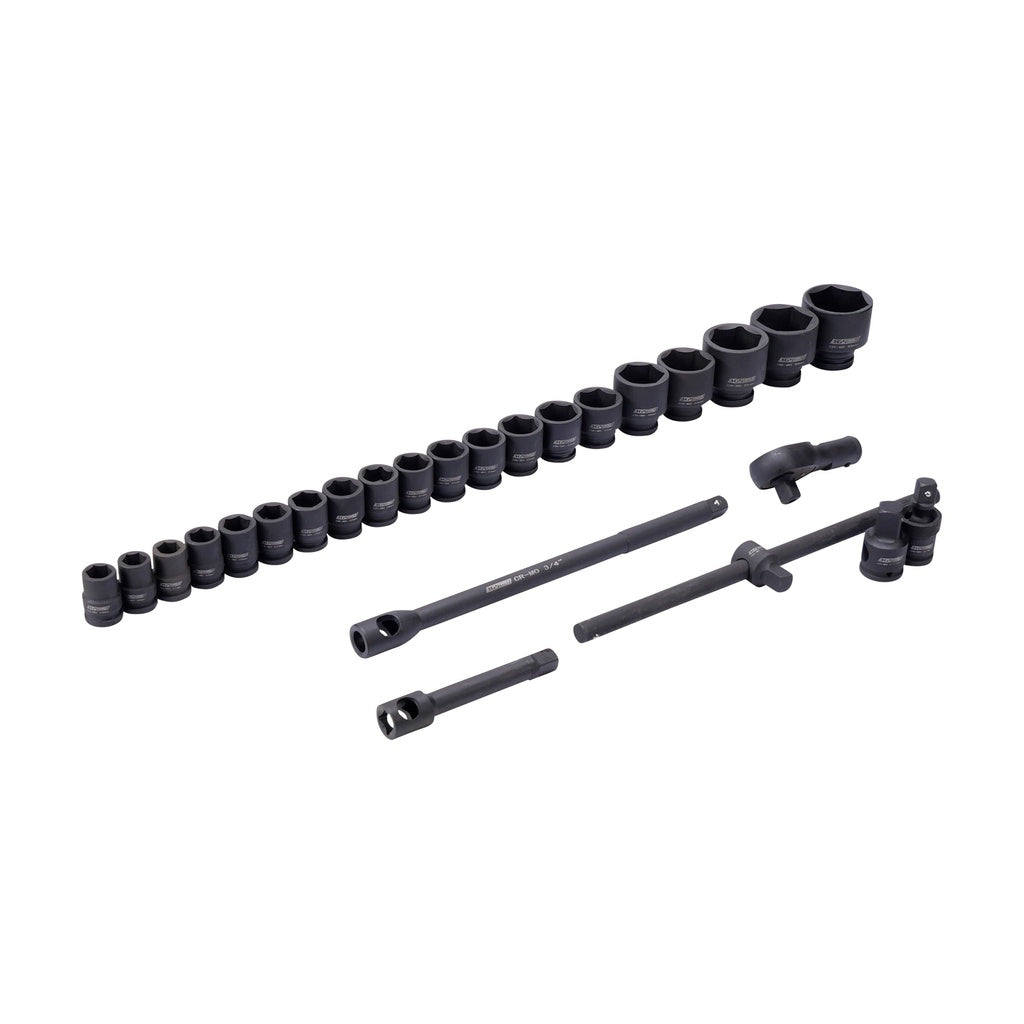 Doppendoos impact 3/4'' en 1'' 26 delig metrisch - Weldingshop