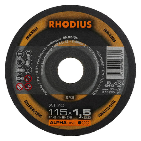Rhodius XT70 115x1,5x22,23 – blik 10 stuks
