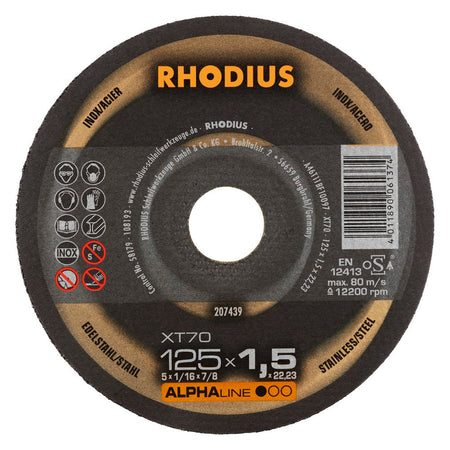 Rhodius XT70 125x1,5x22,23 – blik 10 stuks