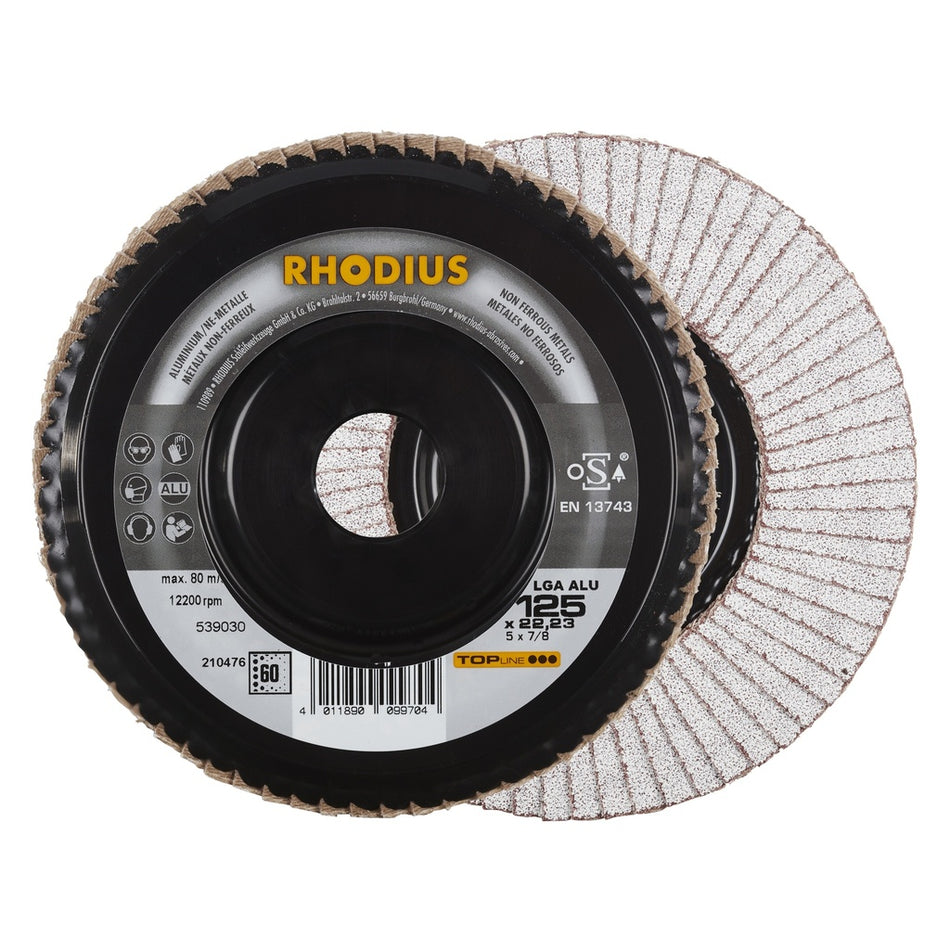 Lamellenschijf P vlak LGA ALU 125 x 22,23mm K60 - Weldingshop