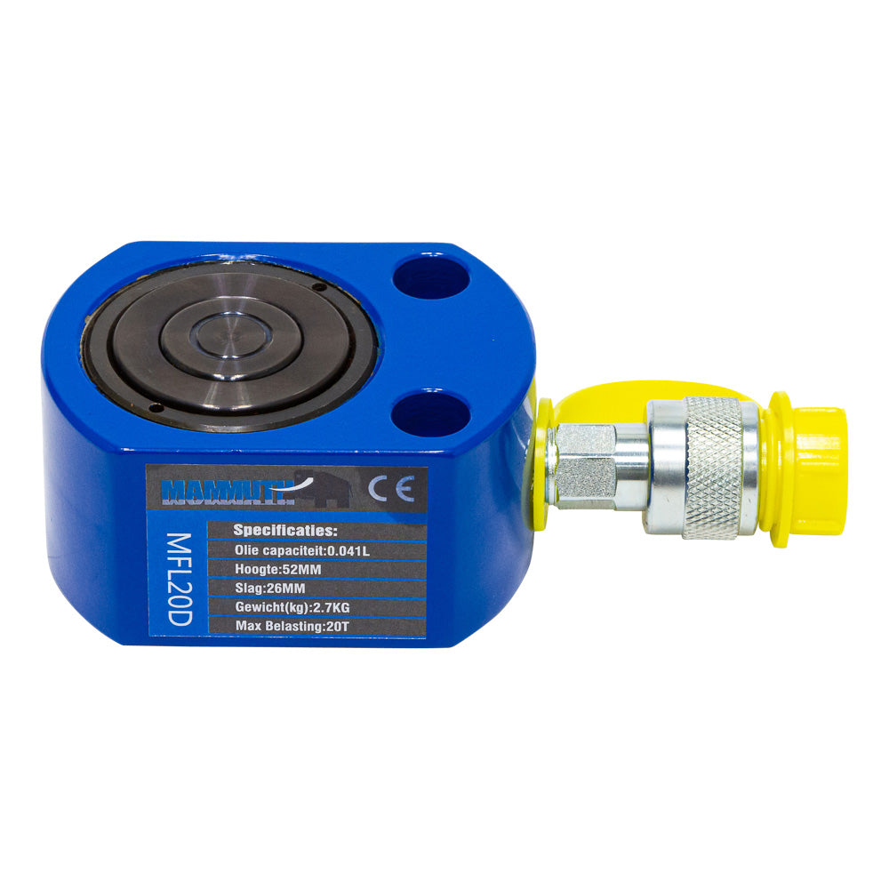 Platte cilinder dubbel 20 ton slag 26mm - Weldingshop