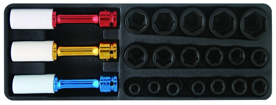 Impact doppen set 1/2'' 18 delig 3 teflon doppen - Weldingshop