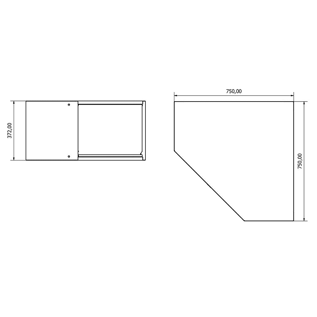 Hoekwandkast 1 deur KNOX - Weldingshop