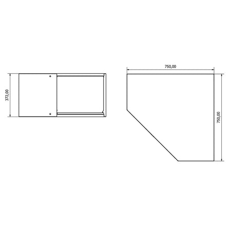 Hoekwandkast 1 deur KNOX - Weldingshop