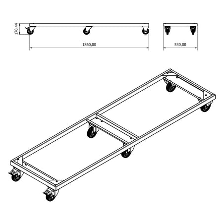 Frame voor mobiele werkbank 186cm (triple) - Weldingshop