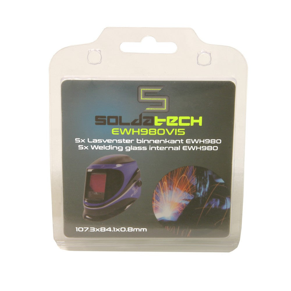 Set lasvensters binnenzijde 107,3 x 84,1mm 5 delig - Weldingshop