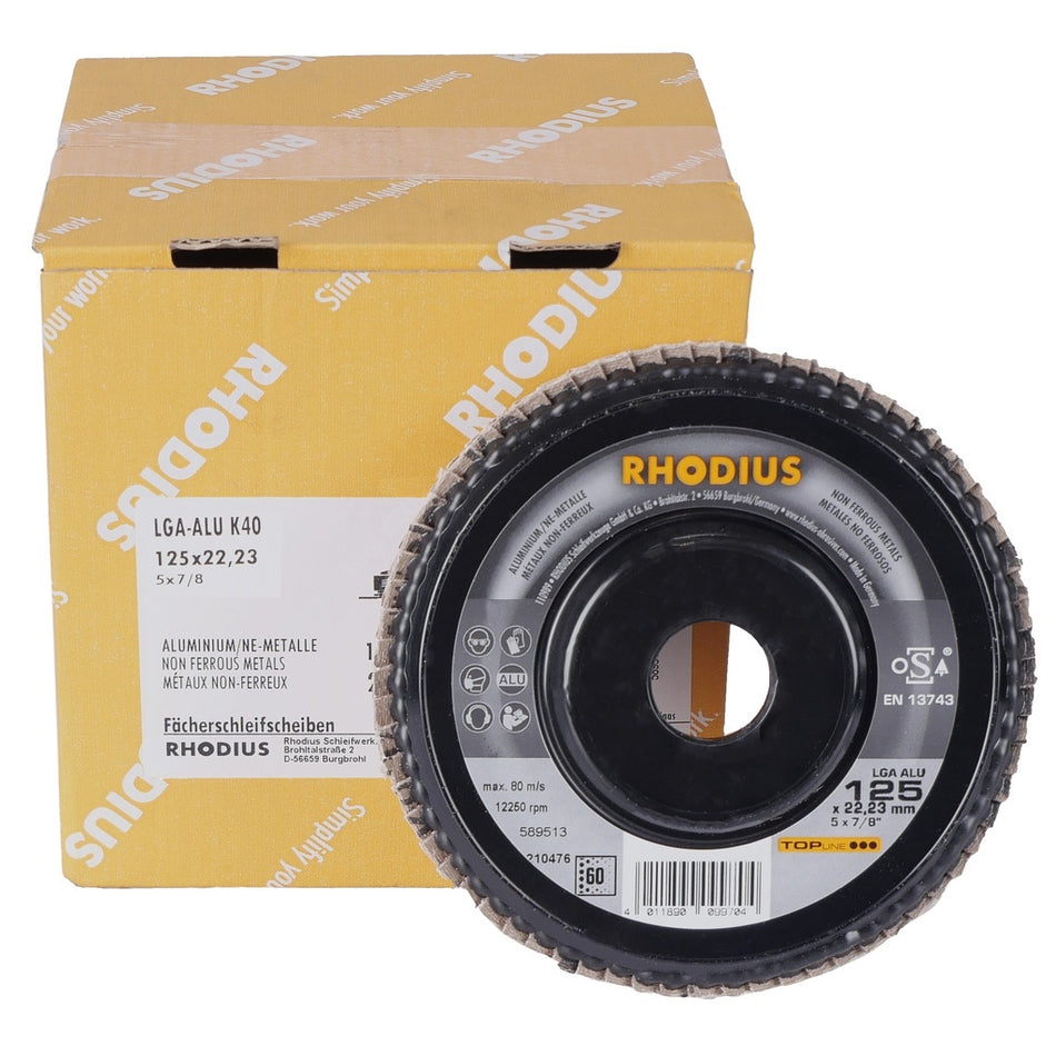 Lamellenschijf P vlak LGA ALU 125 x 22,23mm K40 10 stuks - Weldingshop