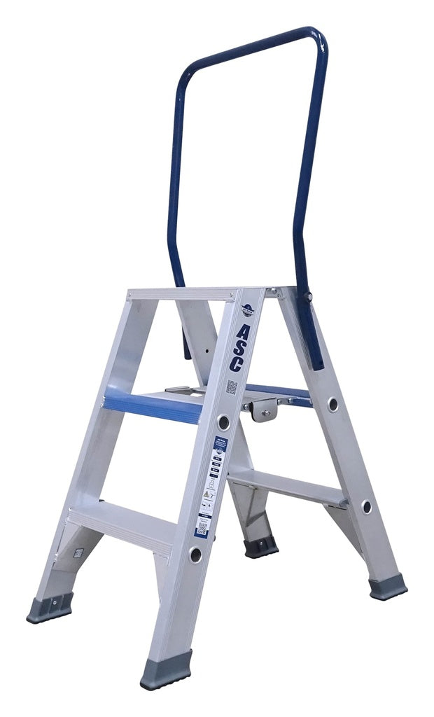 Aluminium dubbele trap 3 treden - Weldingshop