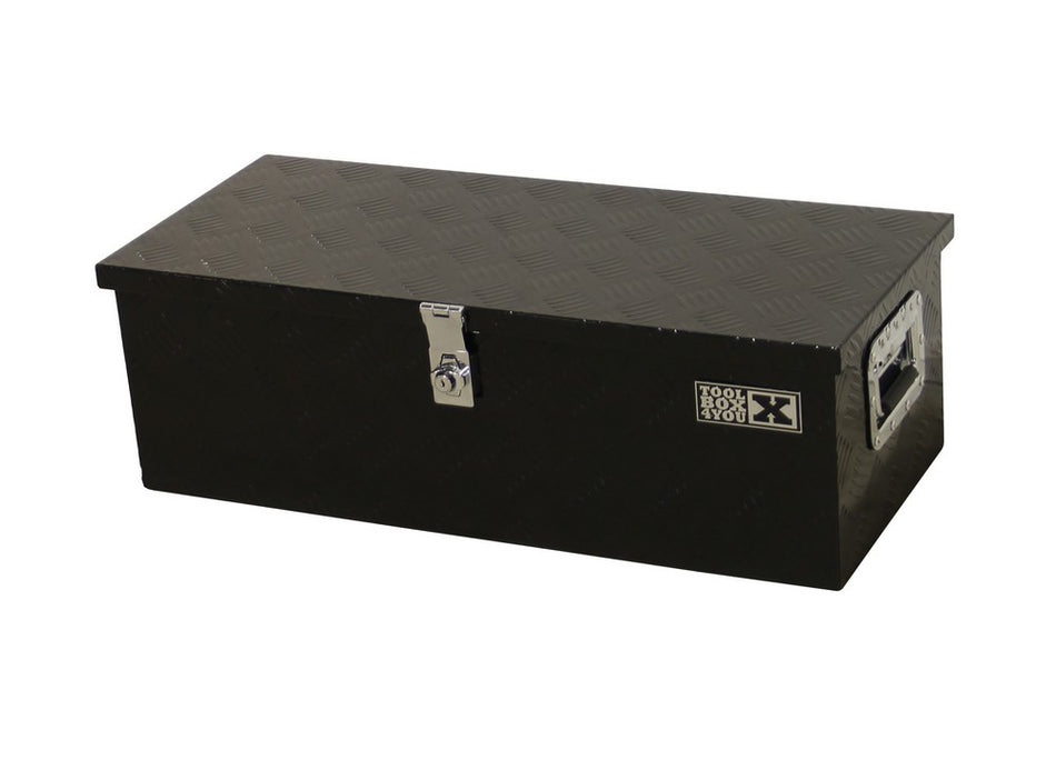 Opbergkist traanplaat medium zwart gecoat - Weldingshop