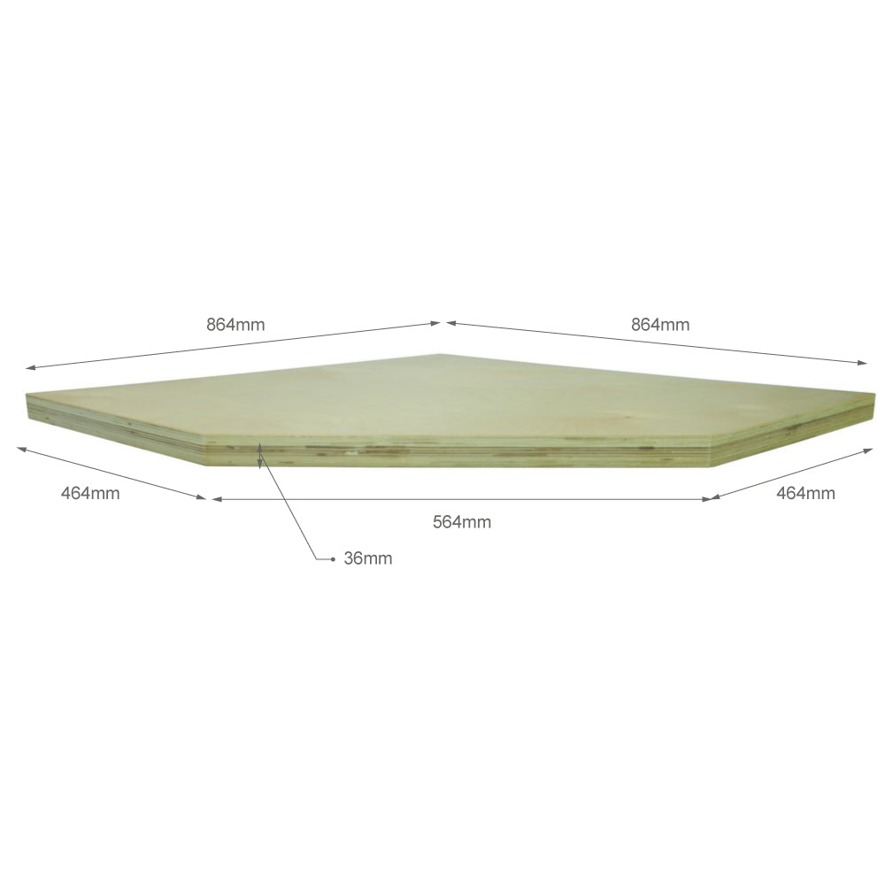 Werkblad Massief hout voor hoekkast 864 x 36 x 864 x 1223mm - Weldingshop