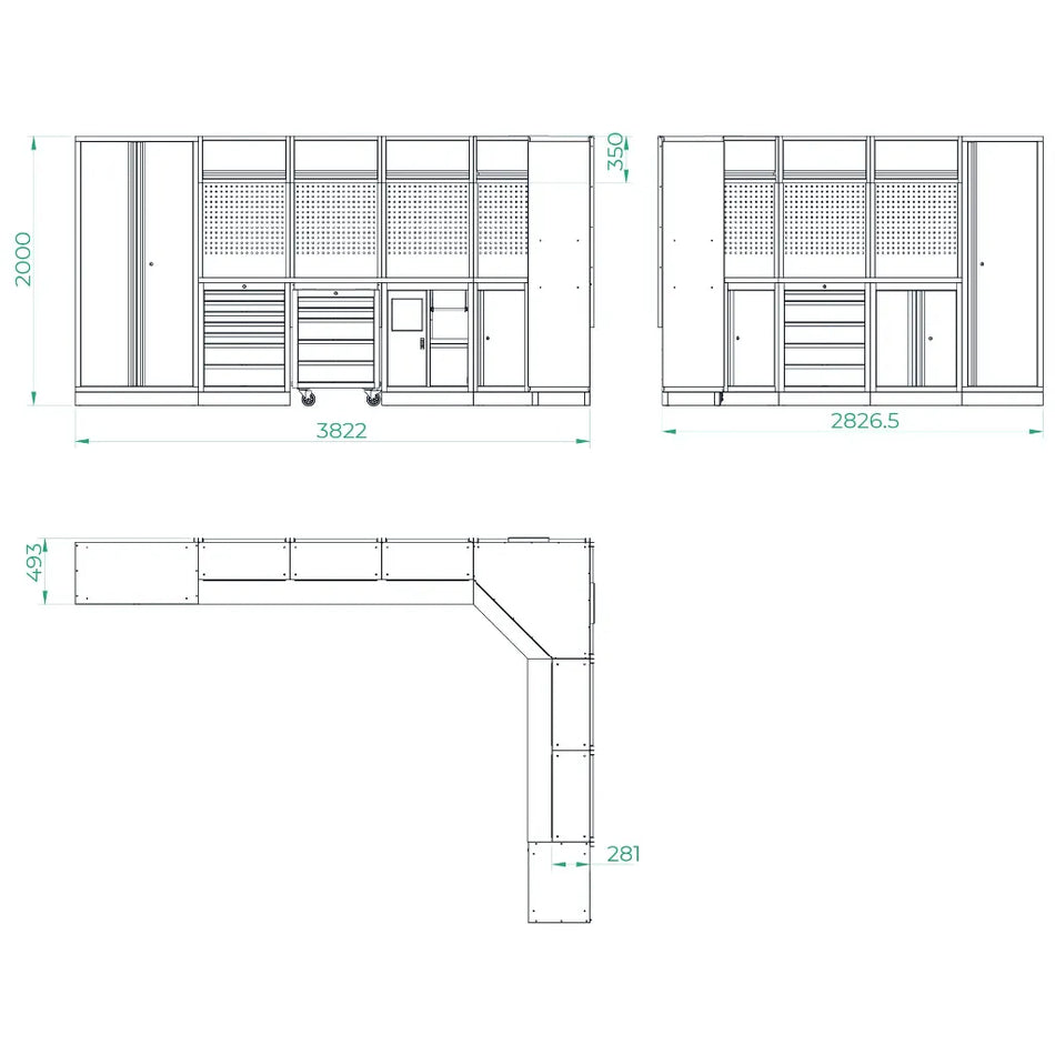 Hoekmodule Werkplaatsinrichting 4 STARX