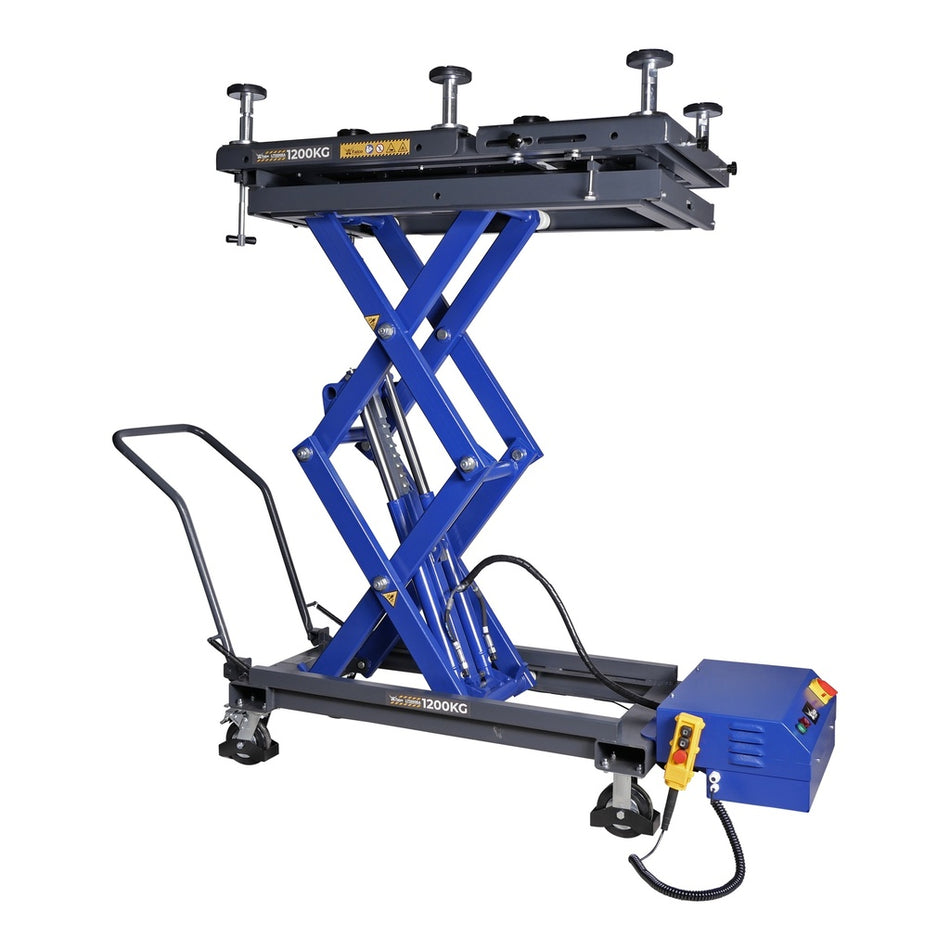 Mobiele schaarheftafel voor accupakketten motoren en versnellingsbakken 230V 1200kg - Weldingshop