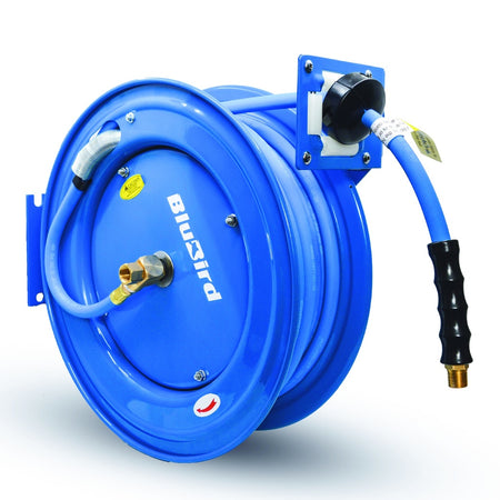 Blubird Rubber luchtslanghaspel enkelarmig zwaar 10mm x 20mtr - Weldingshop