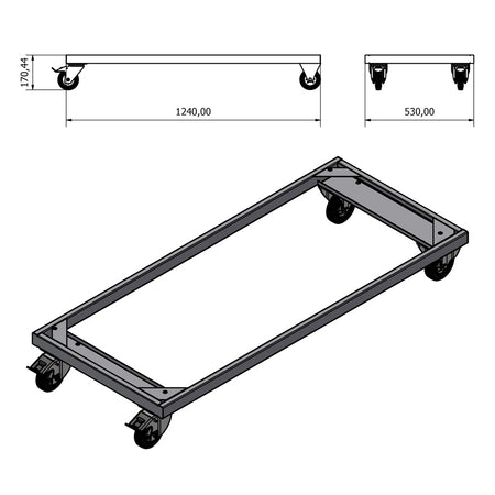 Frame voor mobiele werkbank 124cm (dubbel) - Weldingshop