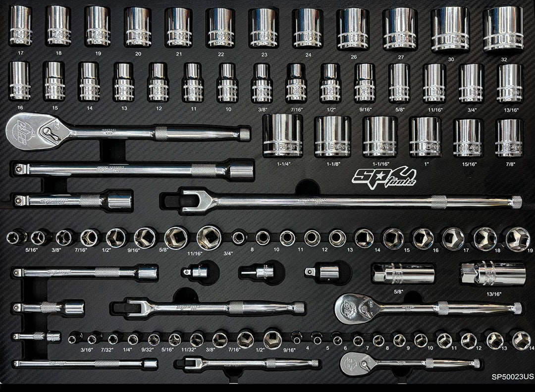 EVA INLEG 90 DELIG METRISCH/ SAE DOPPEN EN ACCESSOIRES GESLOTEN RATELS