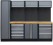 PROFESSIONEEL GARAGE WANDSYSTEEM 3 RUGPANELEN+KAST MET HOUTEN WERKBLAD