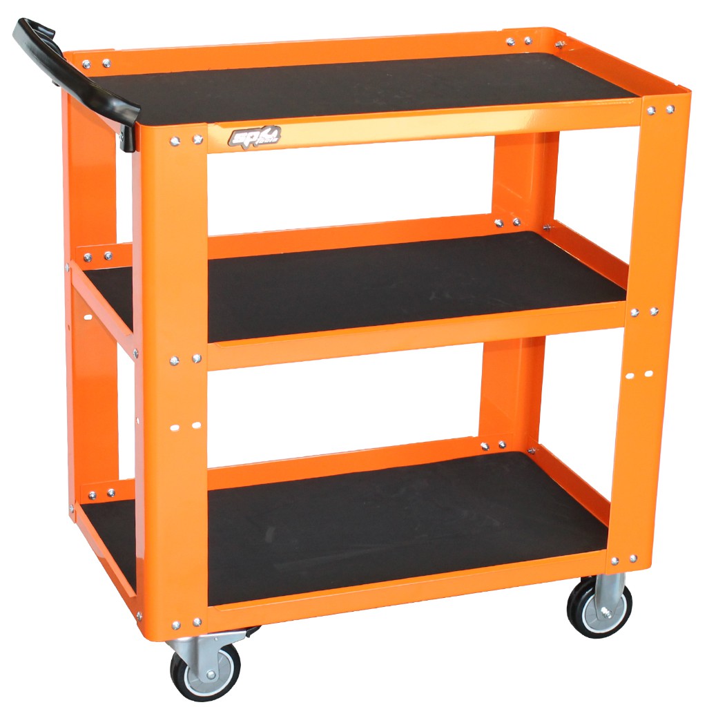 PROFESSIONELE SERVICE TROLLEY 3 PLANKEN ORANJE