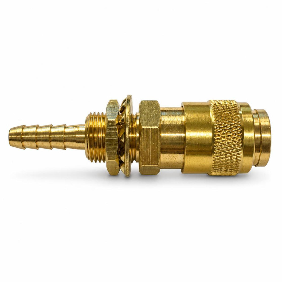 Messing propaan NW5-schotkoppeling met 6 mm slangtule, alleen vrouwtje