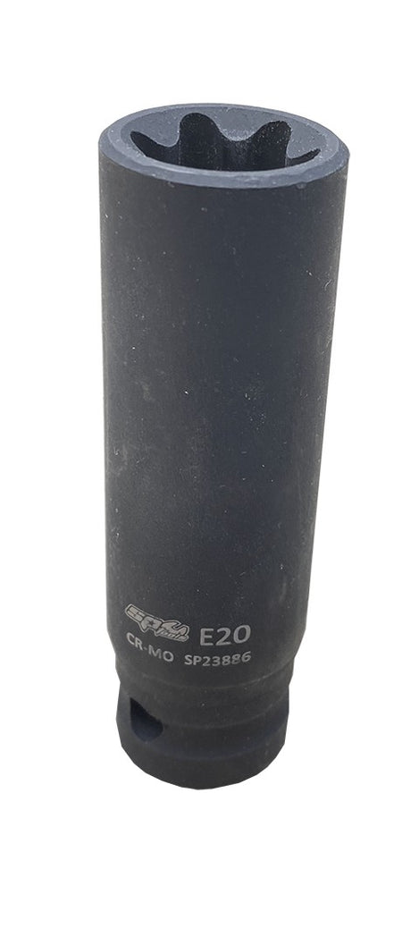 SLAGMOERDOP 1/2" E-TORX E20 LANG