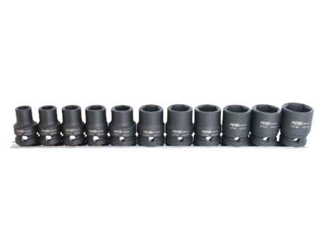 SLAGMOERDOPPENSET OP RAIL 1/2” 6-KANT 11 DELIG SAE
