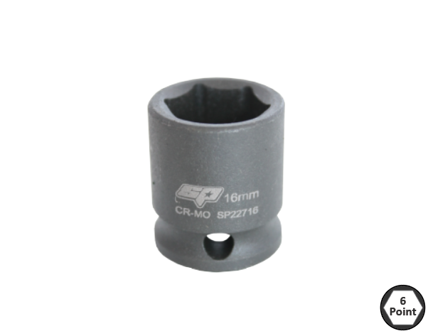 SLAGMOERDOP 3/8" 6-KANT 17MM