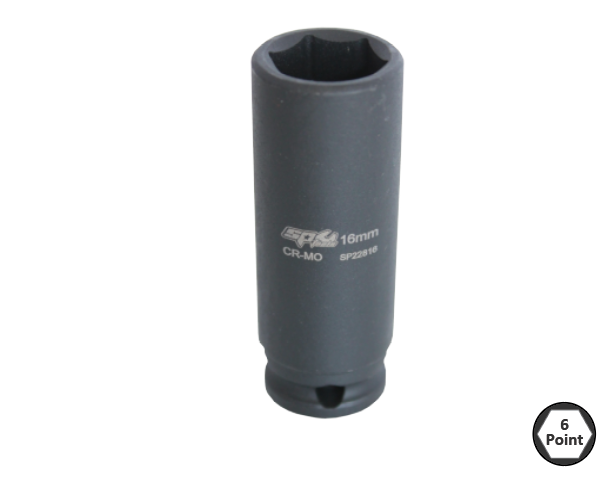 KRACHTDOP LANG 3/8" 6-KANT 16MM