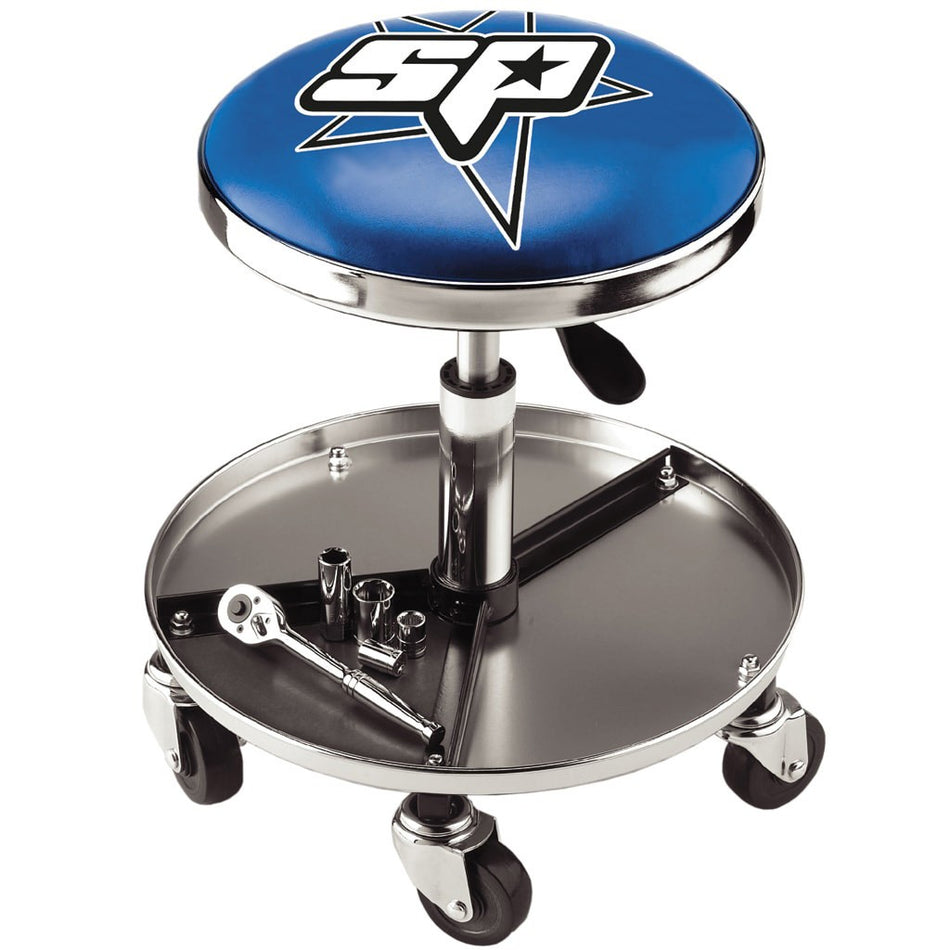 SP HEAVY DUTY SWIVEL SEAT MET OPBERG RUIMTE - BLAUW