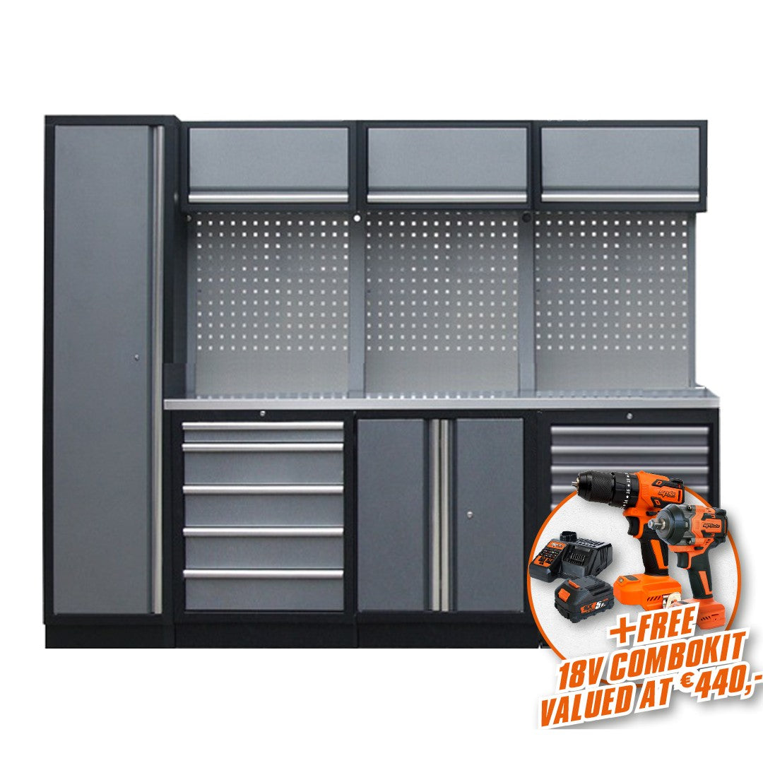 SP WORKSHOP SERIES WERKPLAATSINRICHTING 18D MET WERKBLAD RVS