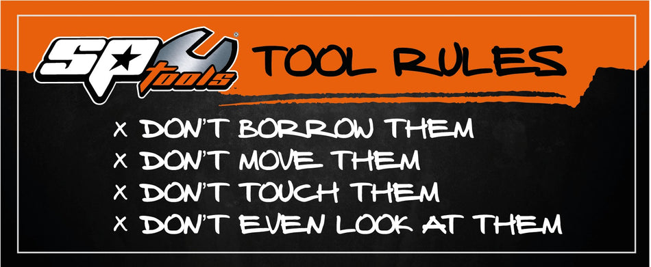 TOOL RULES STICKER LOS (15X5CM)
