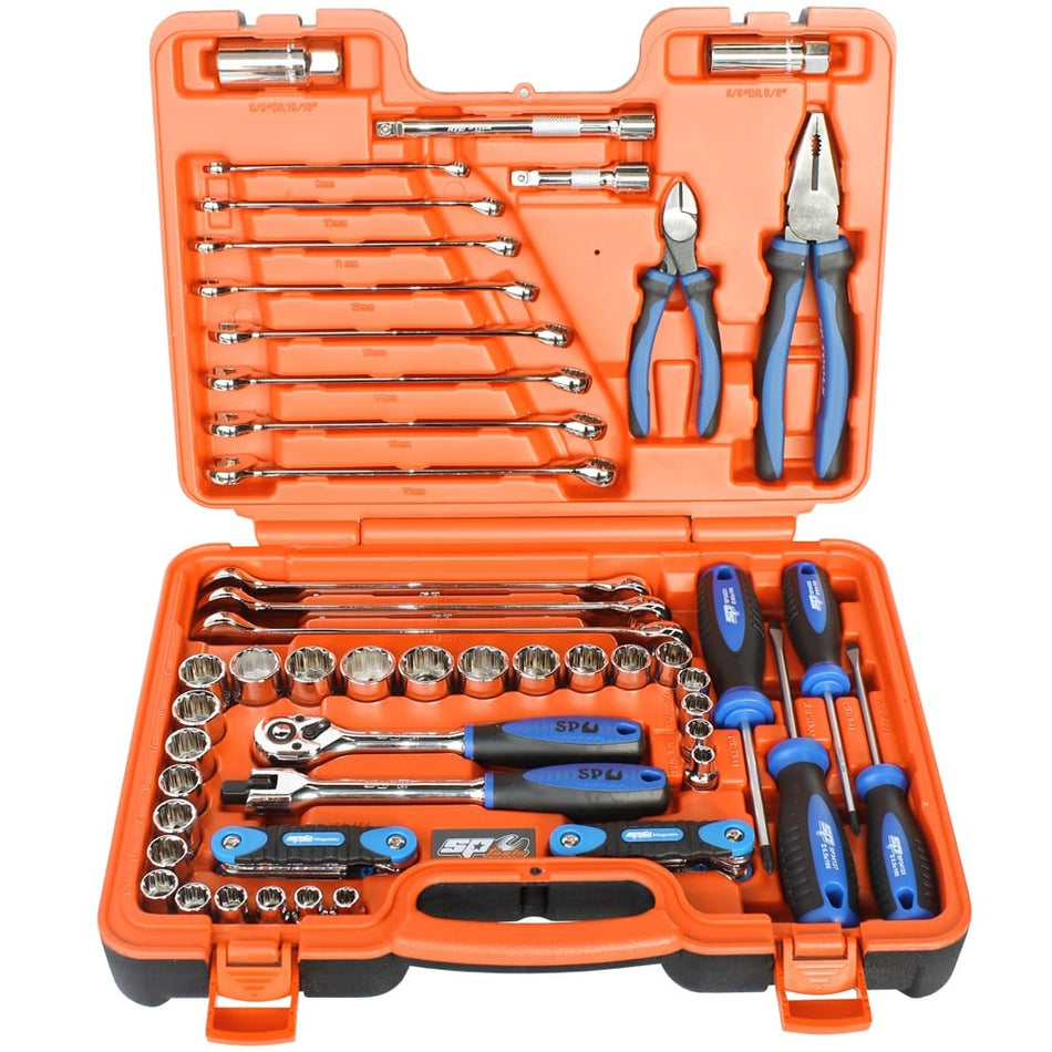 TOOLKIT 65 DELIG 3/8" 12-KANT METRISCH/SAE IN KUNSTSTOF KOFFER