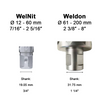 Kernboor, TCT, Lengte 200 mm, Weldon.